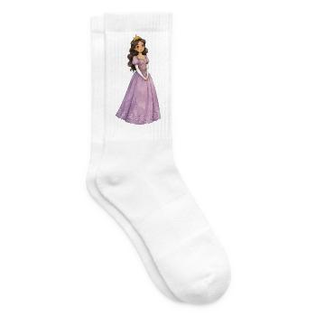 Purple princess with crown - Tennis socks - white - Right