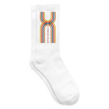 Together - Retro Rainbow Line - Tennis socks - white - Right