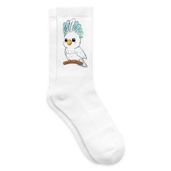 Weißer Kakadu mit blauem Kamm - Tennissocken - Weiß - Rechts