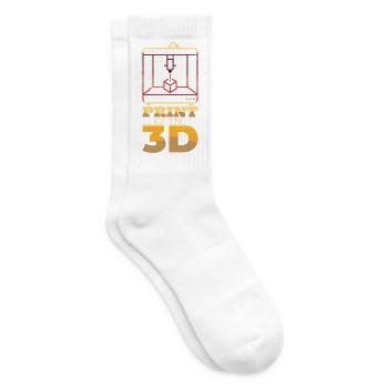 Print It in 3D Vintage 3D Printer Maker Graphic - Tennissocken - Weiß - Rechts
