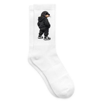 Gangster Maulwurf im Streetwear Look - Tennissocken - Weiß - Rechts