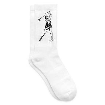 Golfspielerin Zeichnung - Tennissocken - Weiß - Rechts