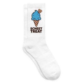 Blaue Eiscreme Schriftzug - Tennissocken - Weiß - Rechts