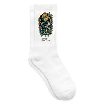 SCHLANGENTOTEM Wiedergeboren - Tennissocken - Weiß - Rechts