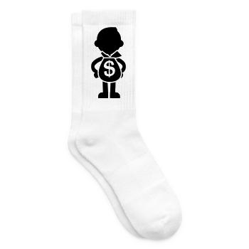 Geldsack in den Händen - Tennissocken - Weiß - Rechts