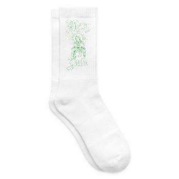 Grüne Ikone von Maria mit Strahlen - Tennissocken - Weiß - Rechts