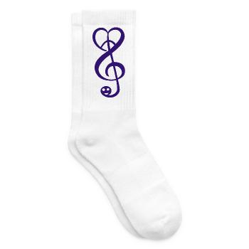 peace love music - Tennissocken - Weiß - Rechts