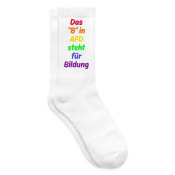 DAS B IN AFD STEHT FÜR BILDUNG, GEGEN RECHTE - Tennissocken - Weiß - Rechts