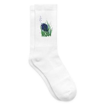 Abstrakter Fisch im Unterwasser Seegras Design - Tennissocken - Weiß - Rechts