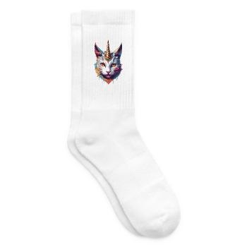 Collection chat licorne 1 - Chaussettes de tennis - blanc - Droite