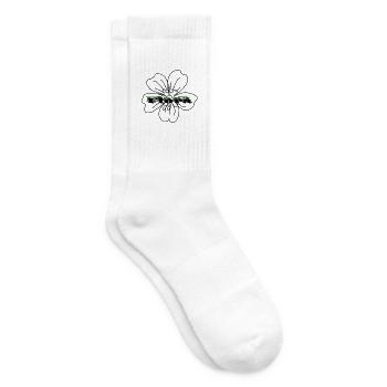 Money Flower – Money Doesn't Grow on Trees Design - Tennis socks - white - Right