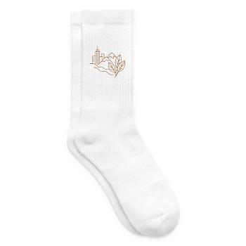 Illustration de la silhouette de la forêt de la ville - Chaussettes de tennis - blanc - Droite