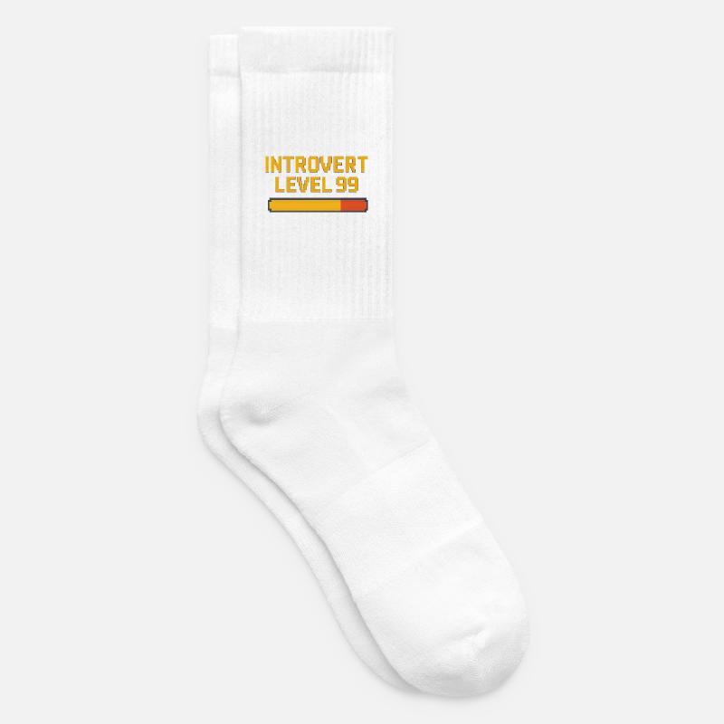 Introvert Level 99 - Tennissocken - Weiß