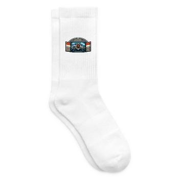Retro Propeller Flugzeug Hangar - Tennissocken - Weiß - Rechts