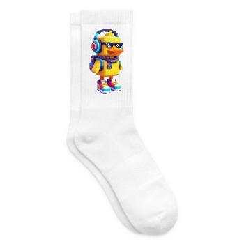 Voxelente mit Gaming Accessoires - Tennissocken - Weiß - Rechts