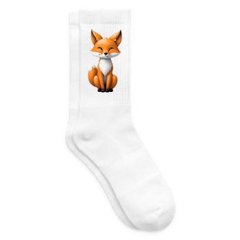 Niedliche Fuchs Illustration - Tennissocken - Weiß - Rechts