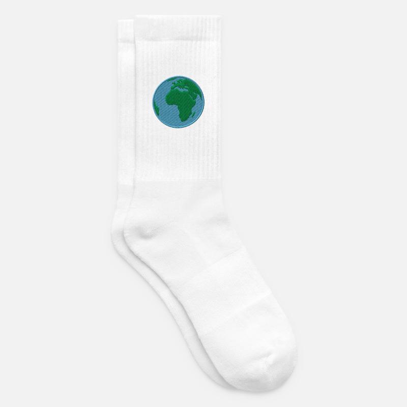 La Terre Brodée - Chaussettes de tennis - blanc