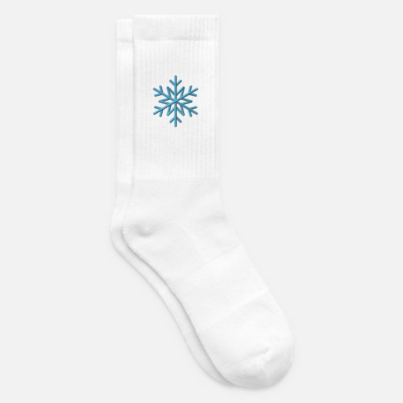 Flocon de neige brodé - Chaussettes de tennis - blanc