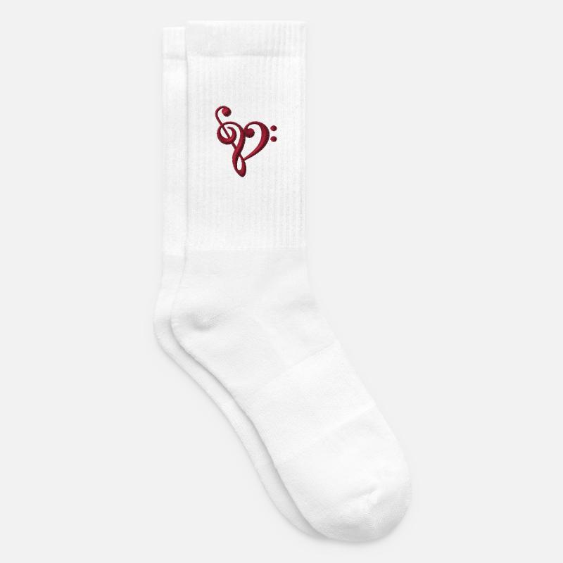 Note bestickt - Tennissocken - Weiß