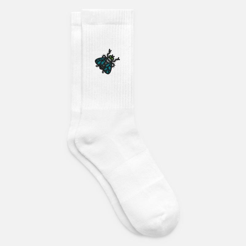 Mouche rayée - Chaussettes de tennis - blanc