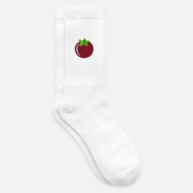 Tomate bestickt - Tennissocken - Weiß