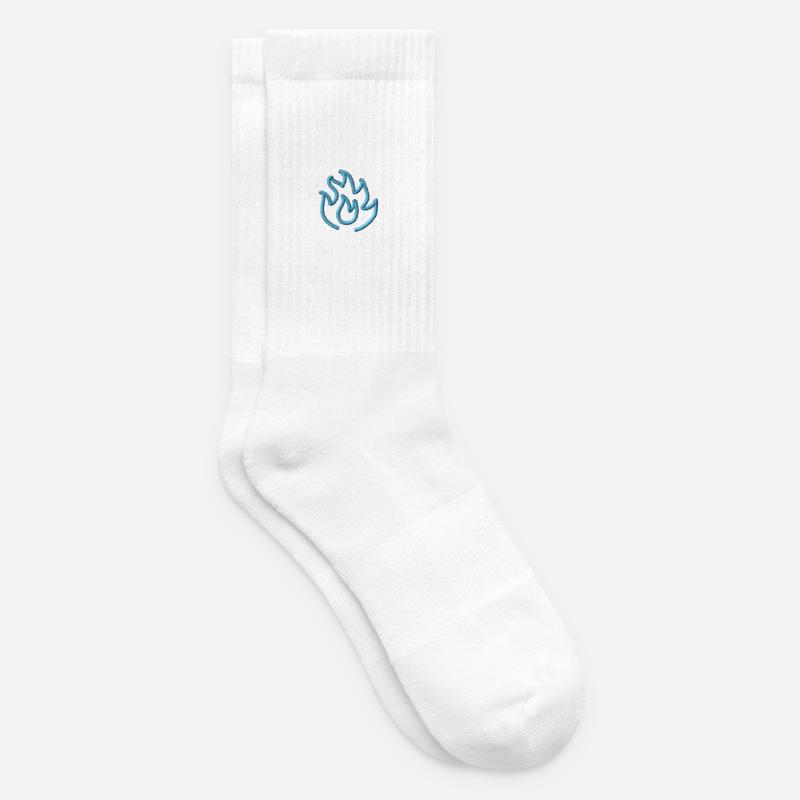 Flamme Blau - Tennissocken - Weiß
