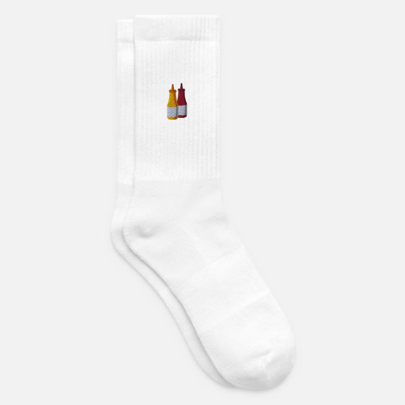 Ketchup and mustard embroidered - Tennis socks - white