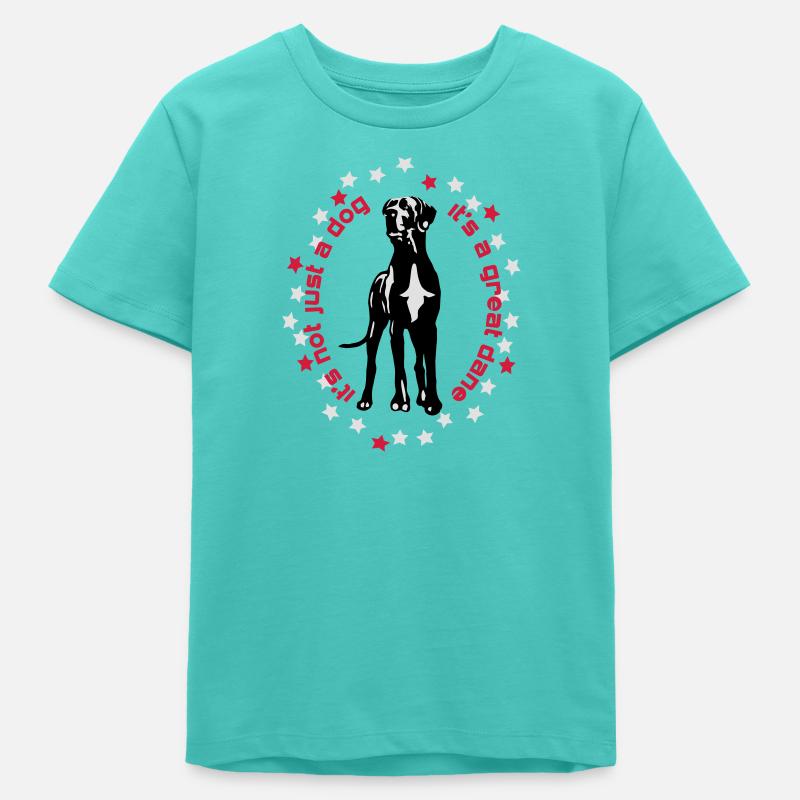it's a great dane Great Dane foregoing - Teens Organic T-shirt by Stanley/Stella - pool blue