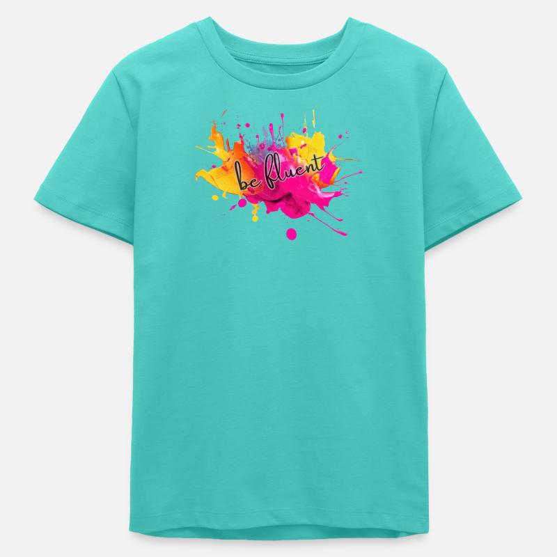 Éclaboussure de couleur Be Fluent - T-shirt ado bio Stanley/Stella - bleu piscine