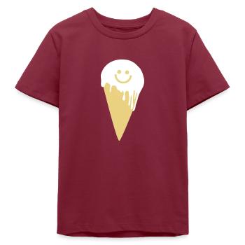 happy ice cream - Teens Organic T-shirt by Stanley/Stella - burgundy - Front