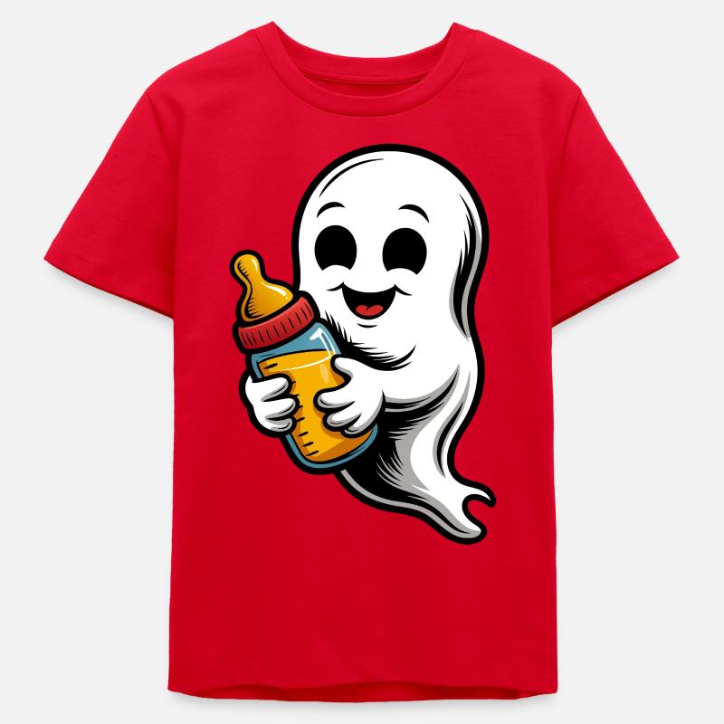 Fantôme mignon avec biberon - T-shirt ado bio Stanley/Stella - rouge