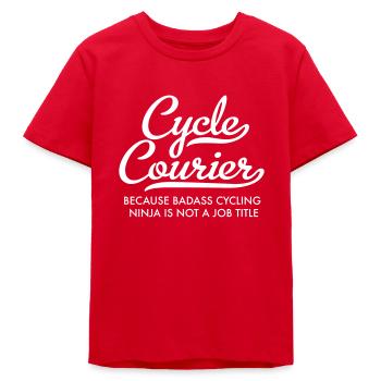 Coursier à vélo - T-shirt ado bio Stanley/Stella - rouge - Devant
