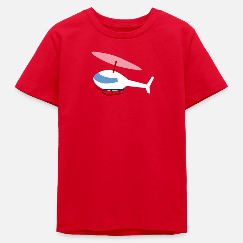 Hélicoptère blanc - T-shirt ado bio Stanley/Stella - rouge