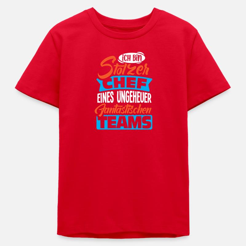 Stolzer Chef Chef Mann Abteilungsleiter Teamchef - Teens Organic T-shirt by Stanley/Stella - red
