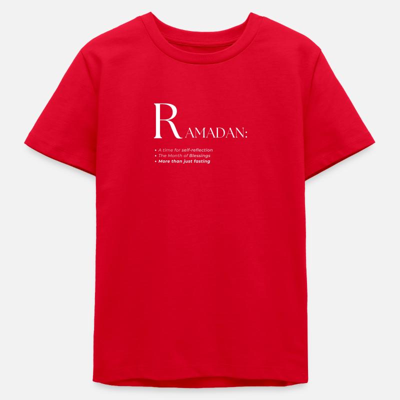 Conception de style de texte du dictionnaire Ramadan - T-shirt ado bio Stanley/Stella - rouge