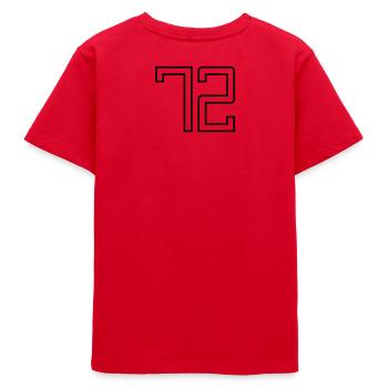 Number 72 (University Style) - Teens Organic T-shirt by Stanley/Stella - red - Back