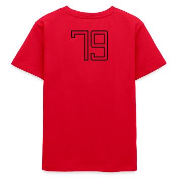 Number 79 (University Style) - Teens Organic T-shirt by Stanley/Stella - red - Back