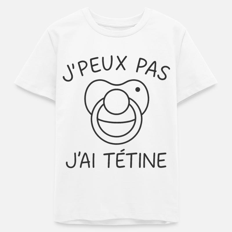 J'peux pas j'ai tétine - T-shirt ado bio Stanley/Stella - blanc