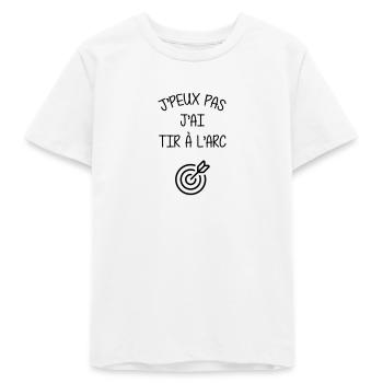 Tir A l'arc / Archer / Archère / Flèche / Sport - T-shirt ado bio Stanley/Stella - blanc - Devant