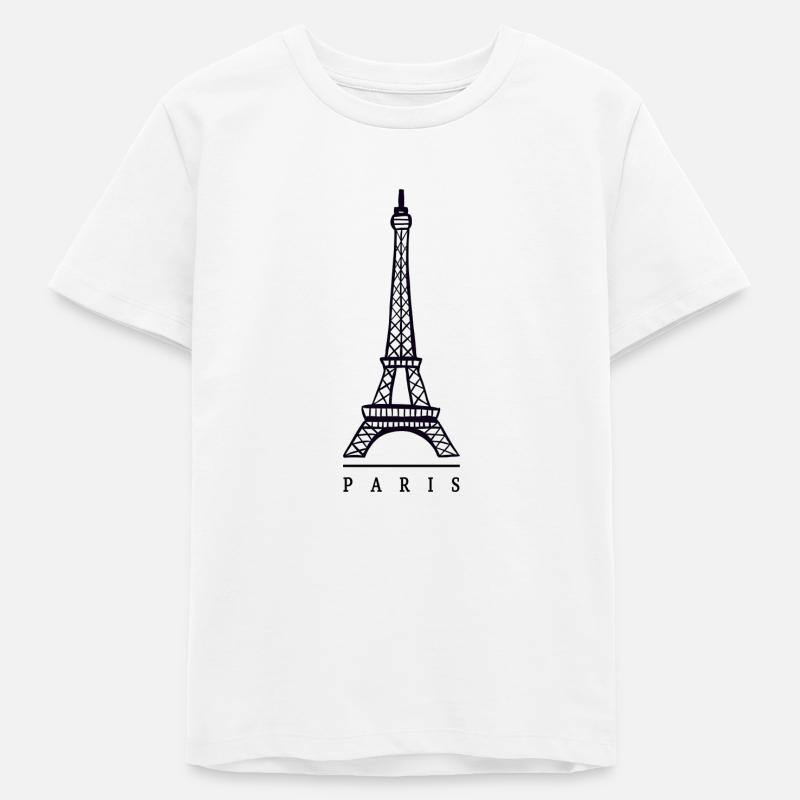 Tour Eiffel, Paris - T-shirt ado bio Stanley/Stella - blanc