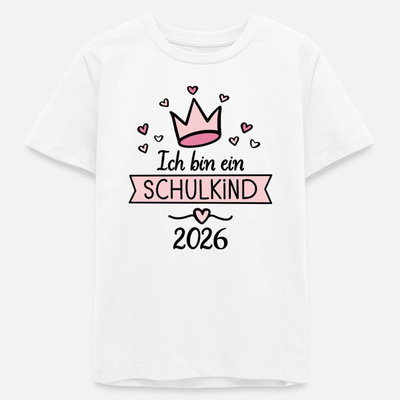 Couronne d’écolier avec des cœurs - T-shirt ado bio Stanley/Stella - blanc