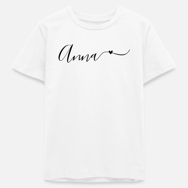 Anna Last name First name Decorative - Teens Organic T-shirt by Stanley/Stella - white