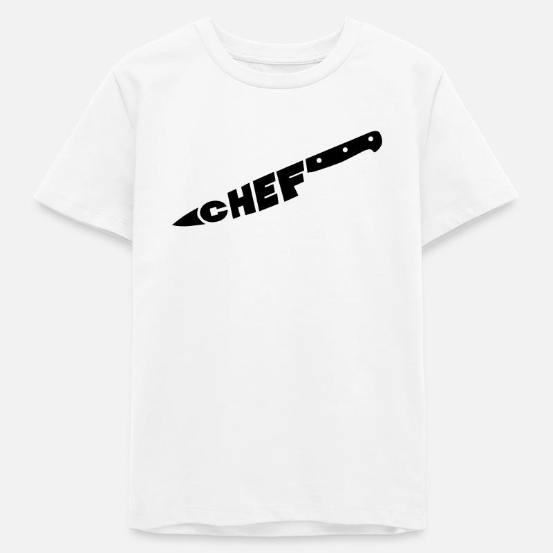 chef couteau - T-shirt ado bio Stanley/Stella - blanc