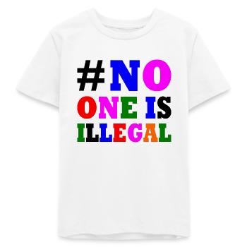 No one is illegal - T-shirt ado bio Stanley/Stella - blanc - Devant