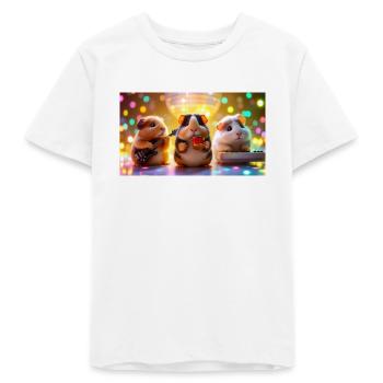 Meerschweinchenband – Disco-Edition - Teenager Organic T-Shirt Mini Creator von Stanley/Stella - Weiß - Vorne