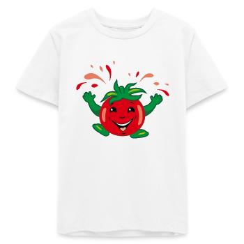 Tomate juteuse caricaturale - T-shirt ado bio Stanley/Stella - blanc - Devant