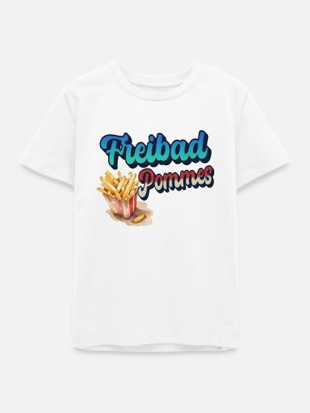 Freibad Pommes - Teenager Organic T-Shirt Mini Creator von Stanley/Stella - Weiß