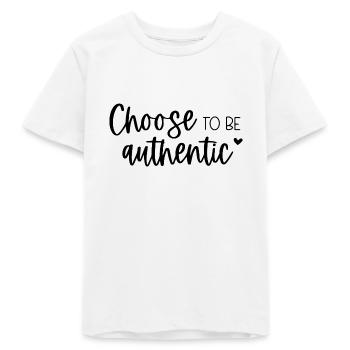 Choisissez d’être authentique Message inspirant - T-shirt ado bio Stanley/Stella - blanc - Devant