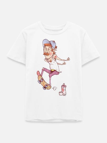 Skateboard Typ - Teenager Organic T-Shirt Mini Creator von Stanley/Stella - Weiß