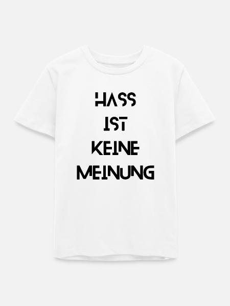 Hass ist keine Meinung - Teenager Organic T-Shirt Mini Creator von Stanley/Stella - Weiß